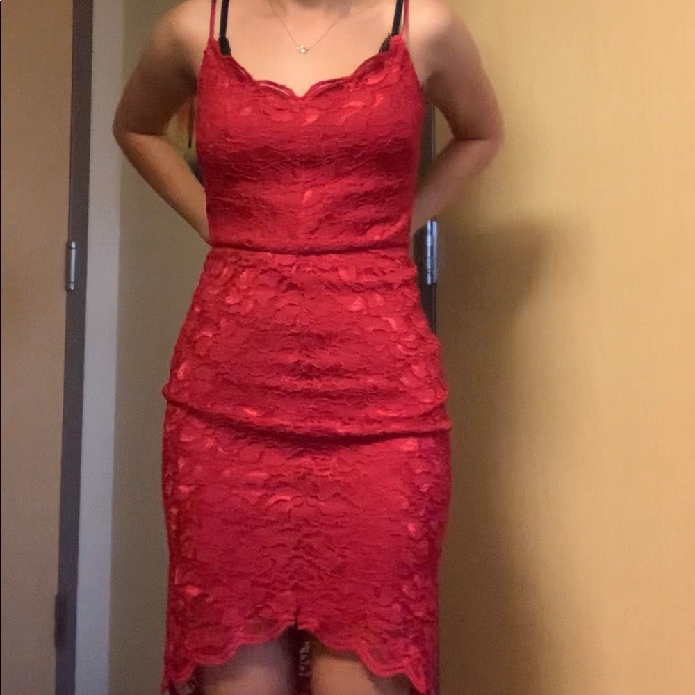 Red Lace Dress - Picture 4 of 8